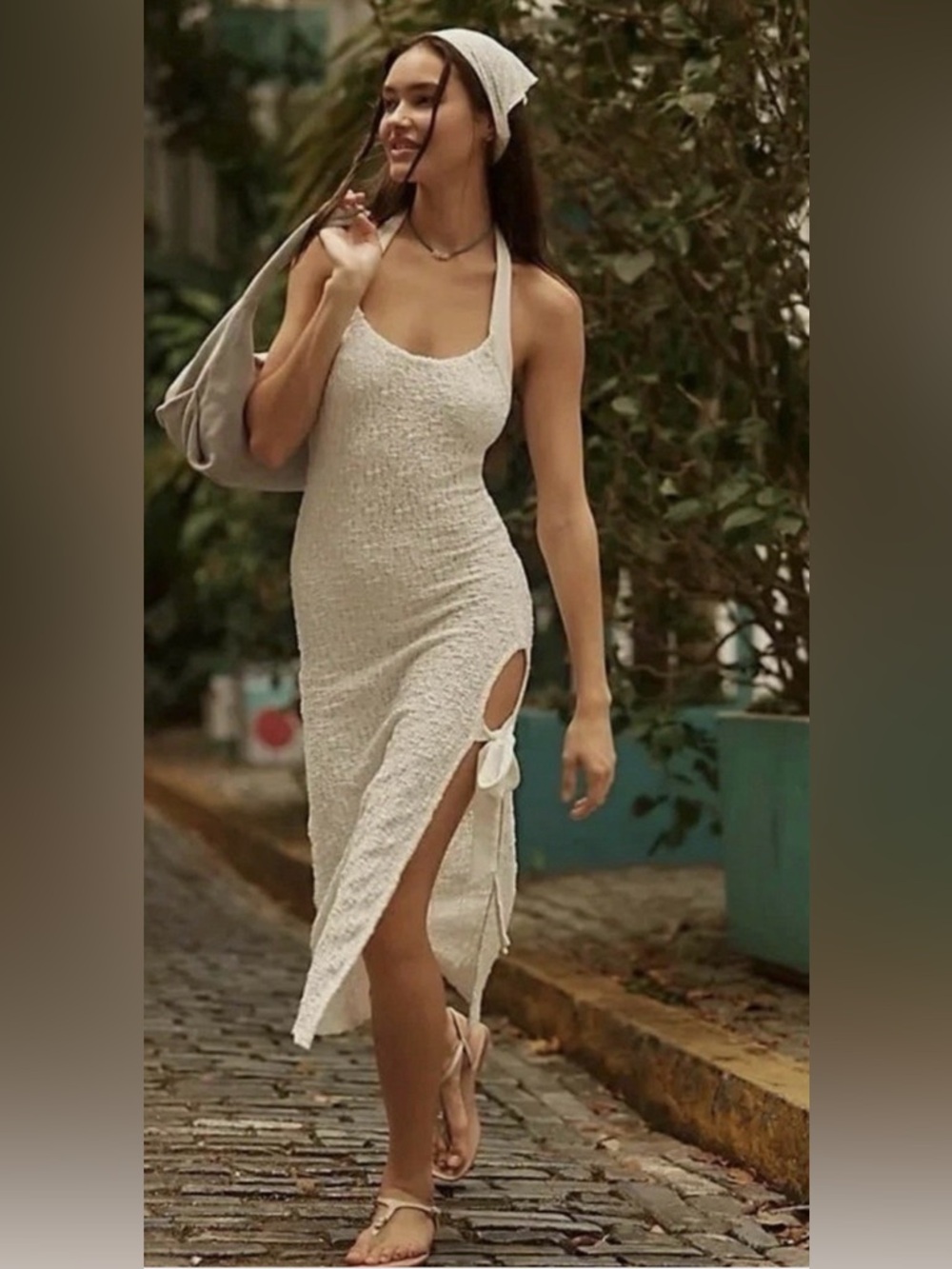 Free People Seafoam Midi Dress in Cream. (Hang)